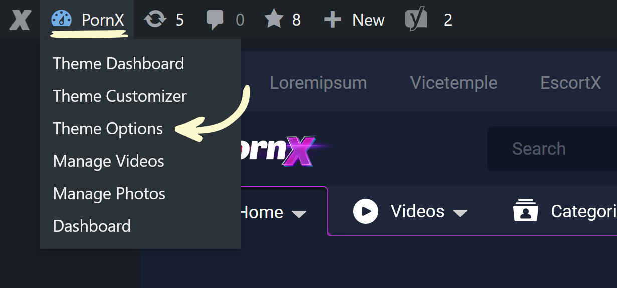 PornX Theme Options