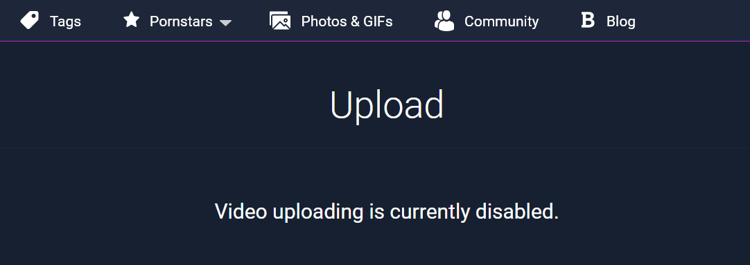 PornX - Video Uploading Disabled