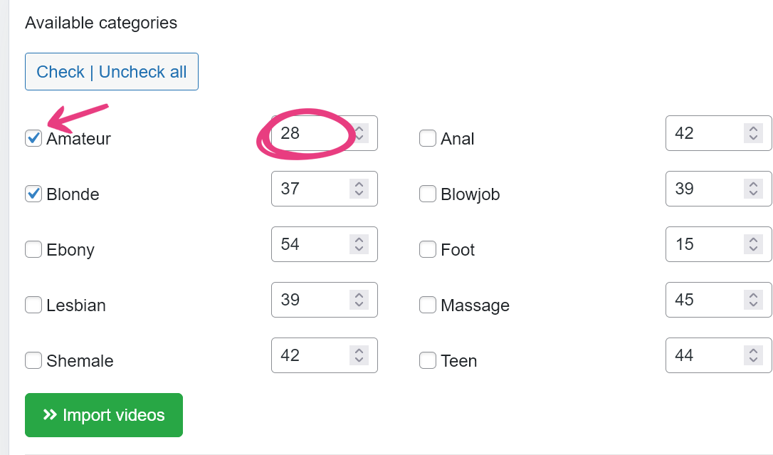 PornX Auto Import Categories