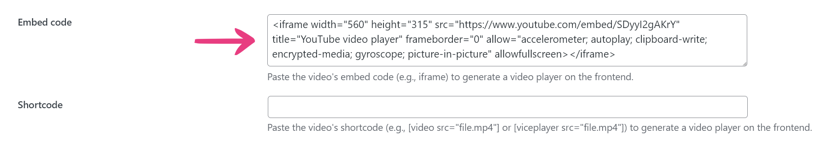 Paste Embed Code