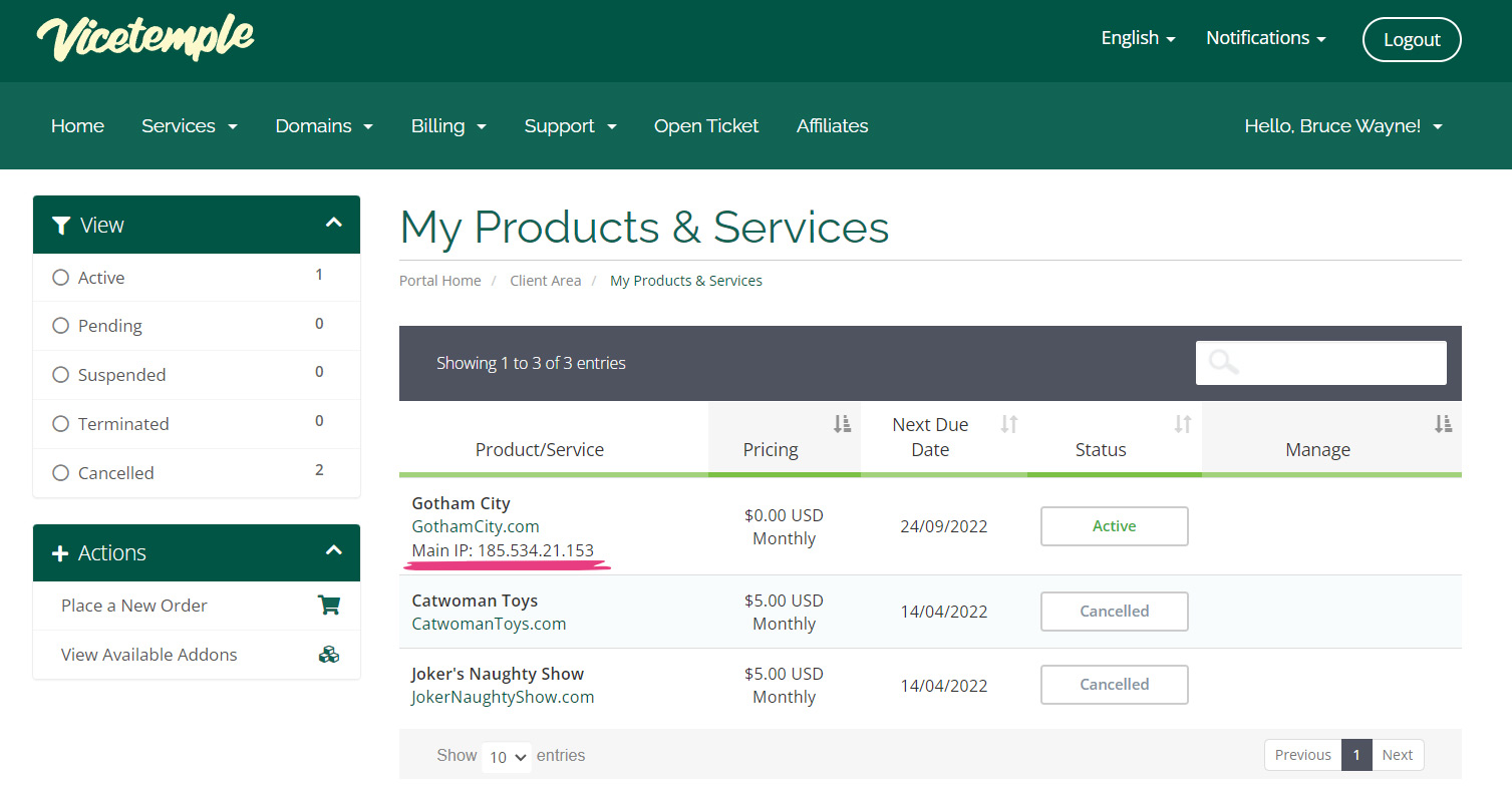 Server IP Address - 03 Products And Services