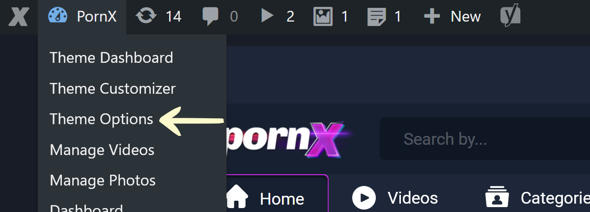 PornX Theme Options