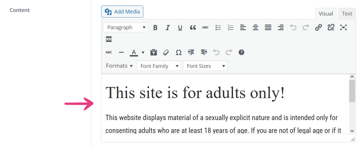 Age Verification Content