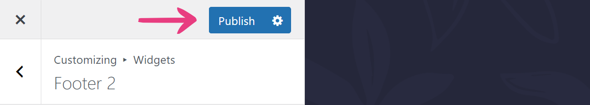 WordPress Customizer Publish