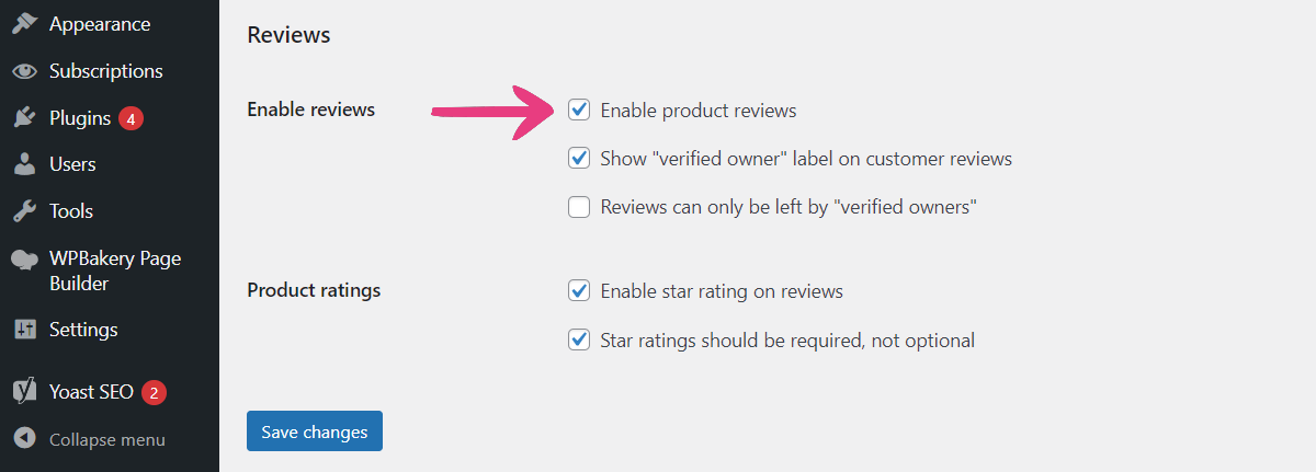 WooCommerce Enable Reviews