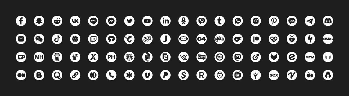 TeaseX Social Icons - Social Media Flat