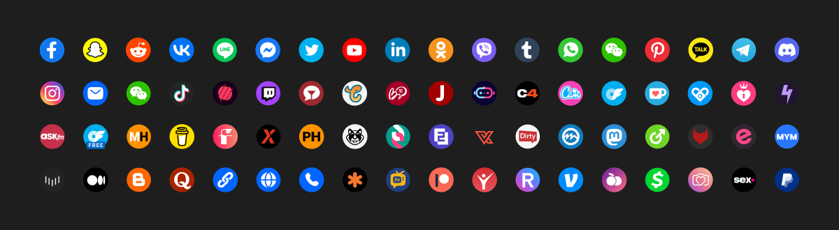 TeaseX Social Icons - Social Media Original