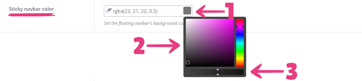 TeaseX - Sticky Navbar Color Picker