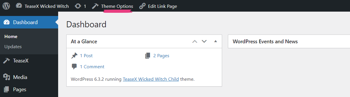 TeaseX Wicked Witch Theme Options